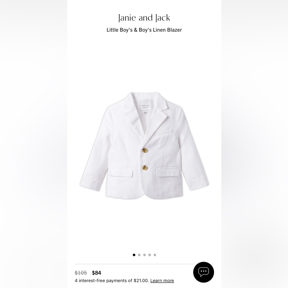 Janie and Jack white linen boys blazer